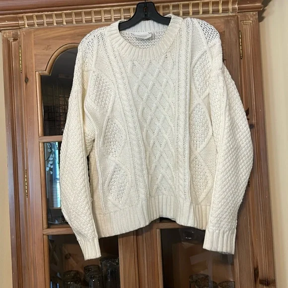 Cream Cable Knit Courchevel Sweater - Picture 1 of 5